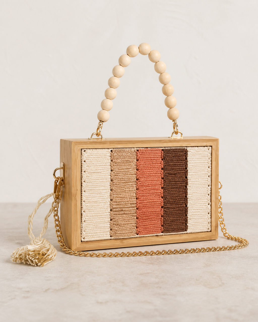Bolso joya tejido Brisa — Geometría, color y textura